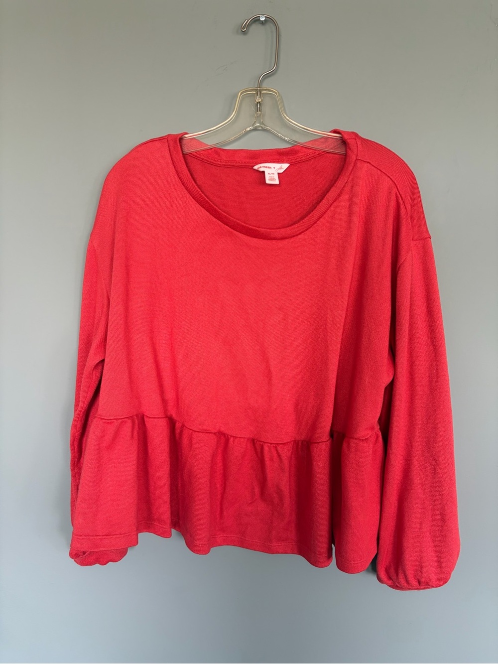 Joe Fresh Red Peplum Sweatshirt